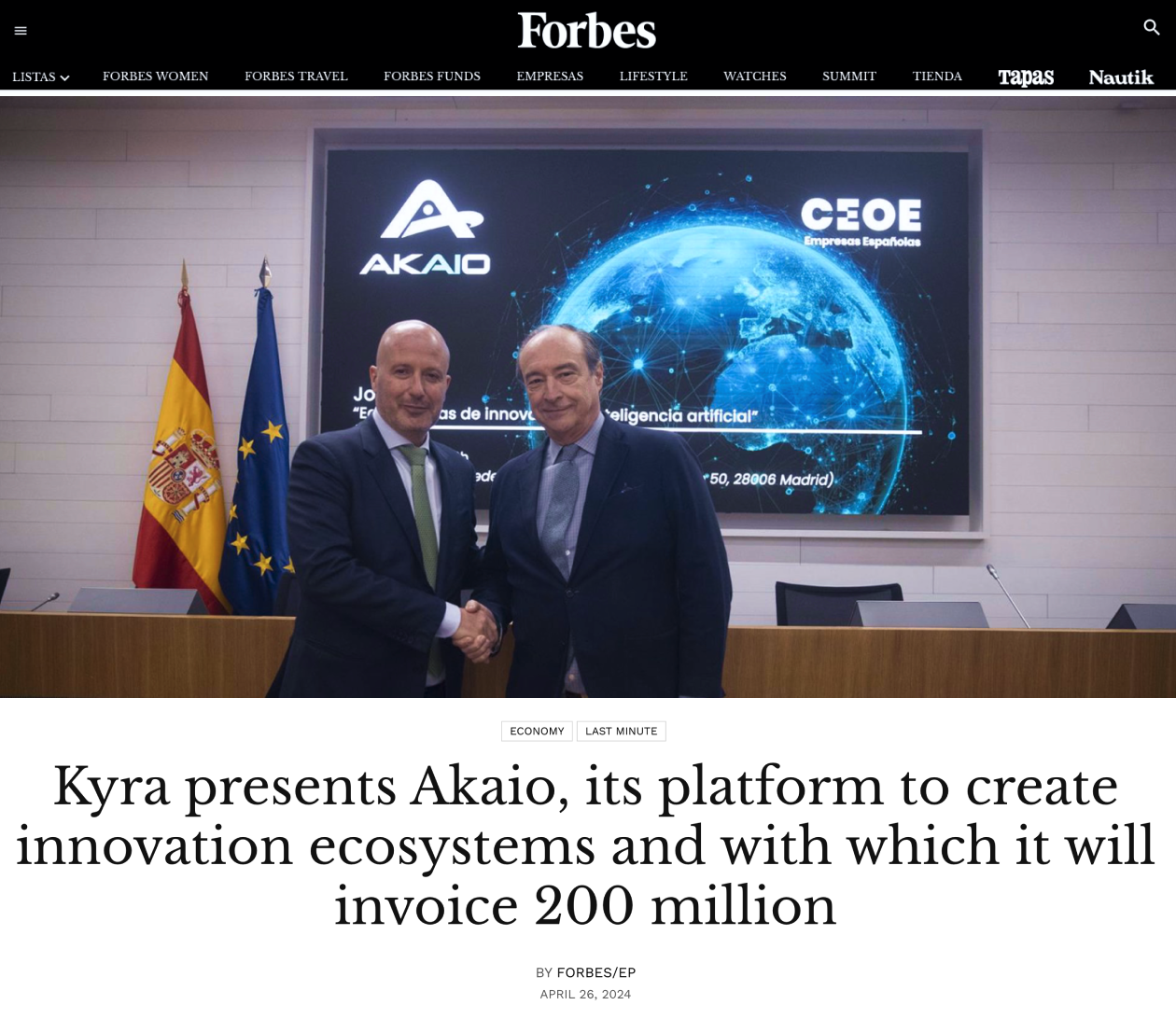 Akaio in Forbes